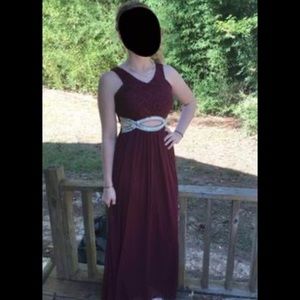 Long flowy dark red dress